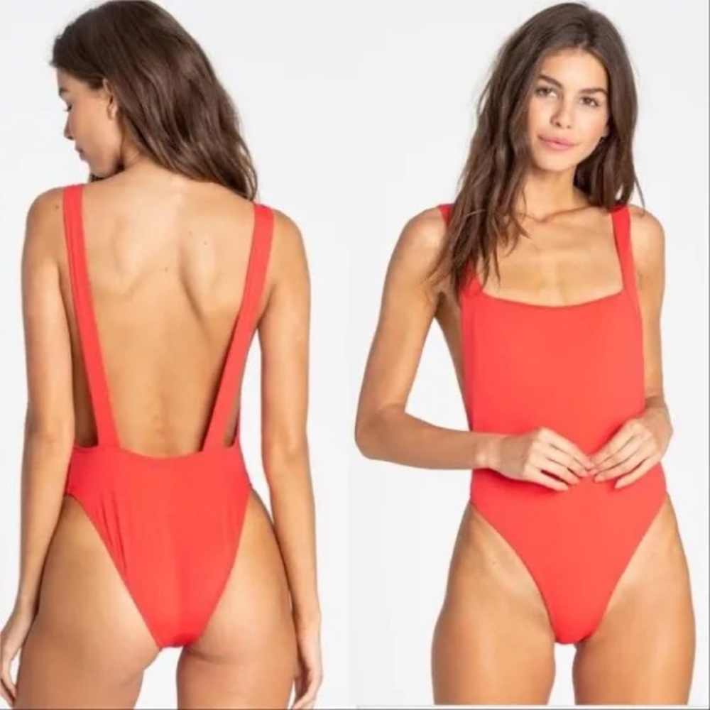 Billabong Red and Pink One Piece Swimsuit